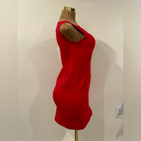 Loft Red Mod Midi Casual  Dress Thick Material Closure Zipper In Back. Sz 4. - Picture 4 of 11